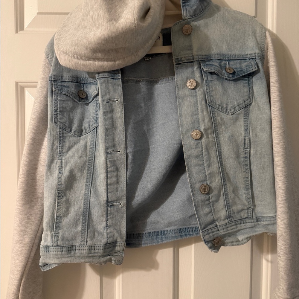 Wallflower Light Blue Jean Jacket with Gray Sleeves